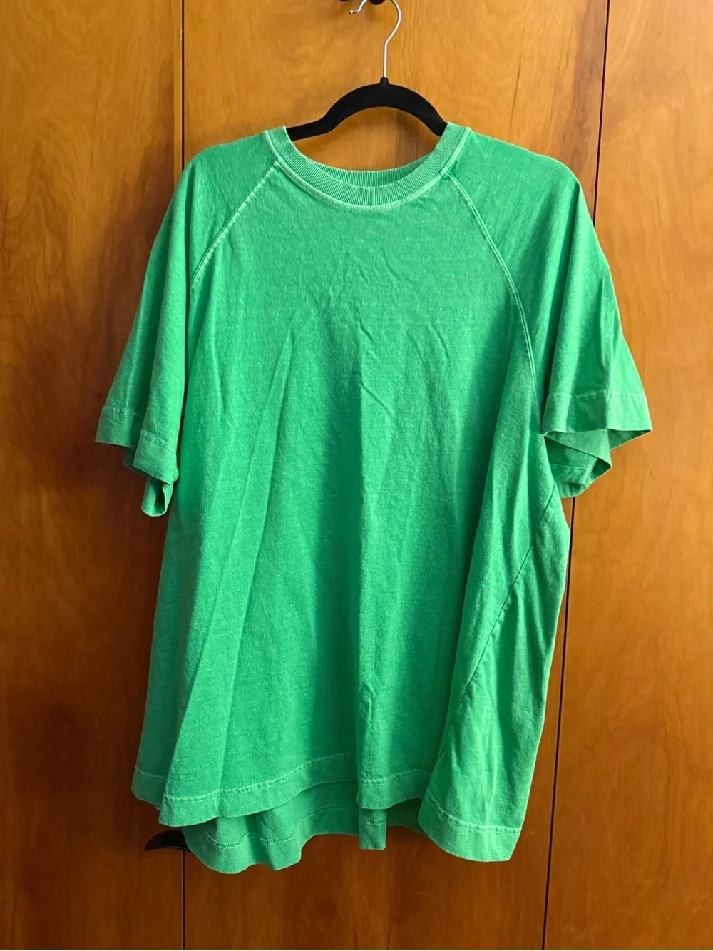 Free People Bright Green Relaxed Crewneck SM oversized could fit up to LG NWOT